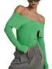 Suéteres de mujer Suéter de manga larga con hombros descubiertos para mujer