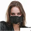 Designer-Masken Baumwolltuch Mode Gesichtsmaske Anti Haze Mund Atemschutzmaske Schwarz Schützen Wiederverwendbare Mascarilla Männer Lange Quasten Dhgarden Dhagz