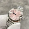 fashion womens Watch 28mm pink roman dial Sappire glass lady Business stainless steel Life Waterproof Montre de Luxe Wristwatch