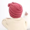 Hair Accessories Baby Hedging Hat Kids Winter Hats Beanies Children Warm Woolen Yarn Knitted Cap For Girls Boys Solid Color Bowknot Warmer