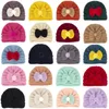 Hair Accessories Baby Hedging Hat Kids Winter Hats Beanies Children Warm Woolen Yarn Knitted Cap For Girls Boys Solid Color Bowknot Warmer