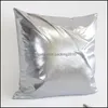 Pillow Mobile Cushion Artificial Pu Mti Colors Throw Pillow Simple Style Home Furnishing Sofa Monochrome Pillows New Arrival 10Zf L1 Dhcvw