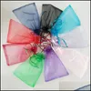 Confezione Regalo Viola Organza Sacchetto Regalo Avvolgere Bomboniera Sacchetti Per Feste 9X12Cm O Altri Colori 458 V2 Drop Delivery Casa Giardino Festive Supp Dhbvg