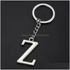 Nyckelringar 26 Engelska Inledande nyckelring Metal Alfabetet Letter Keychain Handv￤ska h￤nger Fashion Jewelry Drop Delivery Dhjlq