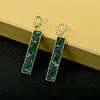 Boucles d'oreilles pendantes mode haut de gamme industrie lourde cristal incrusté à la main femmes coloré vert et rouge Simple mot Long