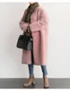 فرو للنساء HSTAR FAUX Coat Long Teddy Coats Jacket Womens Warm Plush Mobicets Overcoat Coat Winter Clothes بالإضافة إلى حجم غير رسمي للأزياء