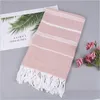 Towel Polyester Cotton Turkish Tassels Towel Mti Colours Mtipurpose Shawl Scarf Yoga Mat Beach Towels Tapestry Arrival 28 12Sp L2 Dr Dhy6G