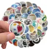 60st. Mix Glass Bead Sticker Marbles Graffiti Stickers f￶r DIY Bagage Laptop Skateboard Motorcykelcykelklisterm￤rken
