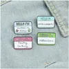 Pins Brooches Square Hello Label Brooches Cont