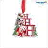 Christmas Decorations Sublimation White Blank Metal Christmas Decorations Heat Transfer Santa Claus Pendant Diy Tree Ornaments Gifts Dhnoz