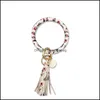 Party Favor Tassel Charms Bracelets En Cuir Pu Porte-clés Wafer Bracelets Goutte À Goutte À L'huile Pendentif Bracelets Vente De Mode Avec Différents Styles Dhpbw