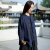 Kvinnor BLOUSES ARANSUE 2022 SPRING Outwear Retro Cotton Linen Hand Stitched Coil Button Shirt Women's Cardigan Coat Chinese Style Top