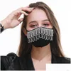 Designer-Masken Baumwolltuch Mode Gesichtsmaske Anti Haze Mund Atemschutzmaske Schwarz Schützen Wiederverwendbare Mascarilla Männer Lange Quasten Dhgarden Dhagz