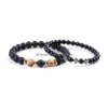 Charm Bracelets Fashion Mens Cross Bracelet Black Agate Wood Beads Bracelets Bangle Cuff For Women Men Jewelry Drop Delivery Dhr7V