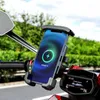 Car New Motorcycle Phone Holder 15W Wireless Charger QC3.0 USB Charging Stand Handlebar Mirror Mount Bracket Bike Cellphone Support