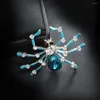 Broches Bleu Araignée Broche Insecte Costume Revers Cristal Strass Bijoux En Métal Vêtements Écharpe Boucle Hommes Femmes Chapeau Accessoires