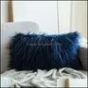 Funda de almohada Cojines de lana de playa de imitación Sofá de pelo largo Funda de almohada con cremallera junto a la cama Venta con diferentes estilos 15 68Ht J1 Drop Dh7Od