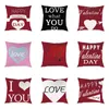 Housse de coussin pour la saint-valentin, taie d'oreiller en forme de cœur rouge, I LOVE YOU, décoration de mariage Mr Mrs, pour la maison, canapé, taie d'oreiller