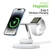 Chargeur magnétique 15W pour iPhone 14 13 Pro Max Apple Watch AirPods Desk Support de charge sans fil