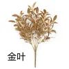 Decorative Flowers 10 Pcs Christmas Flower Golden Series Simulation Plant Wedding Home Decoration Material Plastic Arrangement