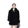 Women's Fur 2022 Women Winter Solid Color Warm Faux Coat Thickening Hooded Keep Overcoats Appliques T63