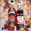 Party Decoration Red Wines Packaging Pouch Mti Color Christmas Snowman Cartoon Wine Bottle Er Dust Bag For Party Table Decoration Hi DHWI8