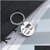 Key Rings Stainless Steel Papa Mama Bear Key Ring Animal Pattern Keychain Holders Hangs Father Monther Fashion Jewelry Drop Delivery Dhlsj