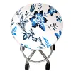 Housses de chaise Quatre saisons Couverture ronde universelle Imprimé floral Ménage Lavable Amovible Anti-saleté Élastique Rotatif Tabouret de Bar Cas