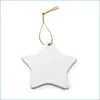 Décorations De Noël Mode Sublimation Blanc Pendentif En Céramique Ornements De Noël Créatifs Transfert De Chaleur Impression Diy Ornement 6 S Dhvwy