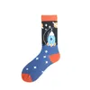 Men's Socks Men Cotton Stars Creative Funny Universe Starry Sky Rockets Trend Harajuku Novelty Cute Middle Tube