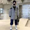 Down Coat Teen Boys Plaid Coton Vêtements Mode Manteaux à capuche Hiver Épaissie Chaud Tops Vêtements pour enfants Snowsuit 8 9 10 12 14 ans 221125