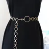 Gürtel 2022 Metall Hexagon Gürtel für Frauen Kleid Taille Gold Kette Weibliche Hohe Qualität Luxus Designer Casual Dekoration