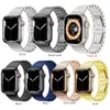 Tiras inteligentes Aço inoxidável Titanium Color Butterfly Strap Starlight Band para Apple Watch 8 Ultra 49mm WatchBand para Iwatch Series 7 6 5 Bracelete 45mm 42mm