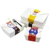 Flatware Sets 10pcs White Kraft Paper Lunch Box Fast Takeaway Packaging Boxs Sushi Salad Fruit Cake Sandwich Boxes