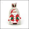 Autres fournitures de fête festives Sac de bonbons d'arbre de Noël Cookie Man Snowman Impression Bundle Pocket Cadeau Emballage Stockage Home Party Su Dhmje