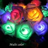 Rose Flower LED String Lights Artificial Flower Bouquet Garland for Holiday Wedding Valentine's Day Christmas Party Decoration Lamp