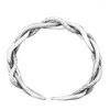 Armreif ANENJERY Silber Farbe Geflochtene Twist Armbänder Armreifen Für Frauen Retro Koreanischen Mode Männer Schmuck