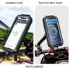 Auto Wasserdichte Tasche 12V Motorrad Telefon Halter Lenker Rückspiegel Drahtlose Ladegerät 15W Qi/Typ C schnelle Lade Halterung