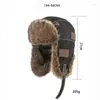 男性用ロシアの冬の帽子暖かい2022屋外爆撃機帽子Ushanka Faux Fur Earflapsトラッパーソビエトスキーキャップブラックスノー