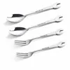 Geschirrsets Spanner Form Suppe Scoop Edelstahl Dessert Mirror Polish Main Fork Creative Silver Steak 4pcs/Set