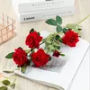 Dekorativa blommor 82 cm 4 1 Bud Artificial Velvet Corner Rose Flower Wedding Diy Home El Restaurang Bar Decoration Valentine's Day Gif