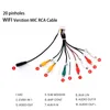 20 Pinholes 4G/Wi -Fi Verstion RCA Radio Adapter Mikrofon Aux dla CAR ANDROID