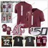 Custom State Cougars # 21 Max Borgh 16 Gardner Minshew II 3 Tyler Hilinski 1 Davontavean Martin 11 Drew Bledsoe Maglia da calcio