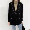 여자 정장 2022 활주로 가을 겨울 달콤한 여성 프랑스 스타일의 모직 트위드 브랜드 재킷 여자 고급 술집 슬림 한 겉옷 blazer