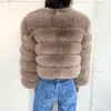 Women's Fur Faux Real Coat Women Winter Fashion Fluffy Natural 60cm Long Sleeve Luxury Warm Jacket Wholesale Seller 221124