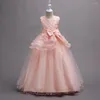 Sukienki dla dziewczynek sukienka księżniczka spódnica dla dzieci Wedding Flower Hafted Performance Costume