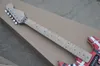 6 String Kırmızı kalıntı siyah beyaz çizgili elektro gitar floyd gül akçaağaç fretboardcustomizable