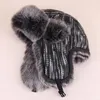 Berets Faux für Pelz Winter Trapper Hut Männer dick warm winddicht Russland Ushanka Ohrklappen Eskimo Bomber Trooper Jagd Schnee Ski Cap