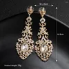 Dangle Earrings Teardrop Wedding For Brides Bridesmaids Crystal Rhinestone Cubic Zirconia Bridal Drop Woman