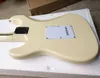 6 Strings Light Yellow Electric Guitar with Special Sticker Maple Fretboard SSS Pickups Customizable